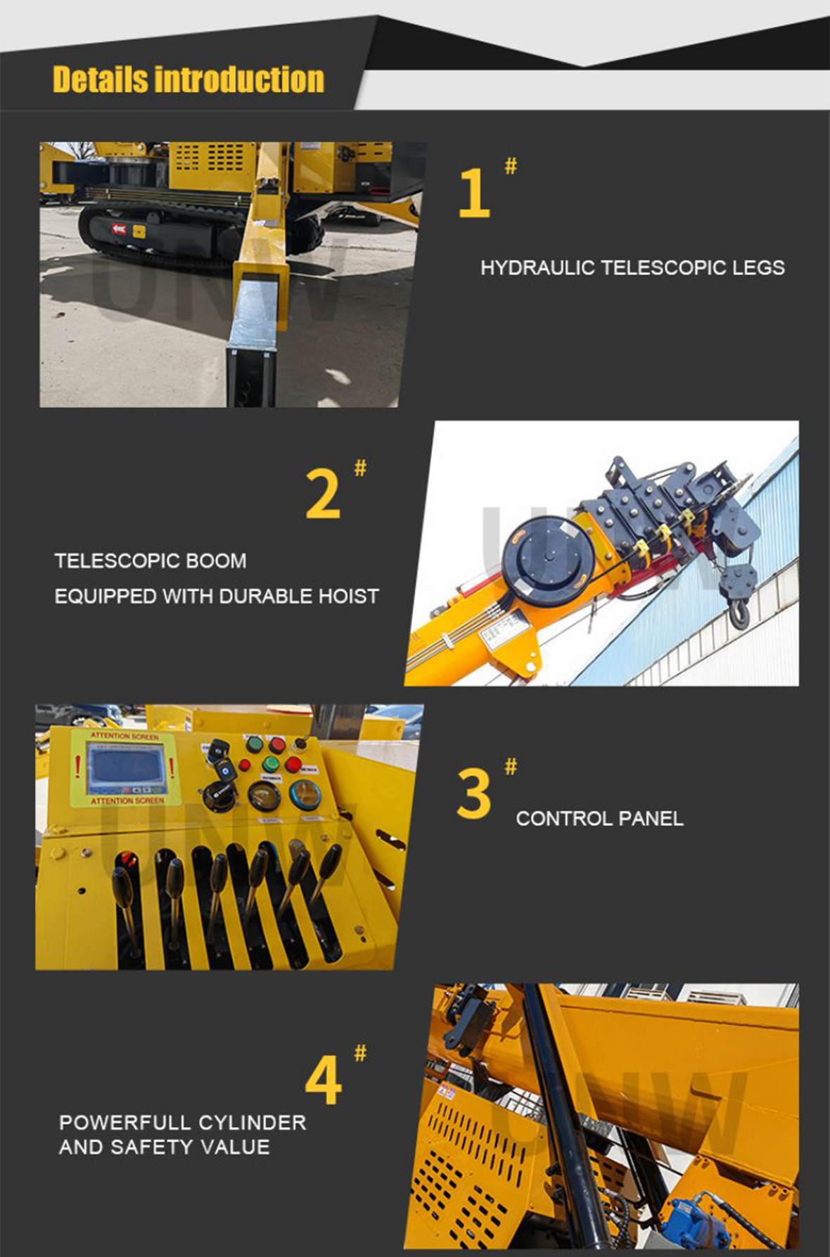 multi-function mini spider crane